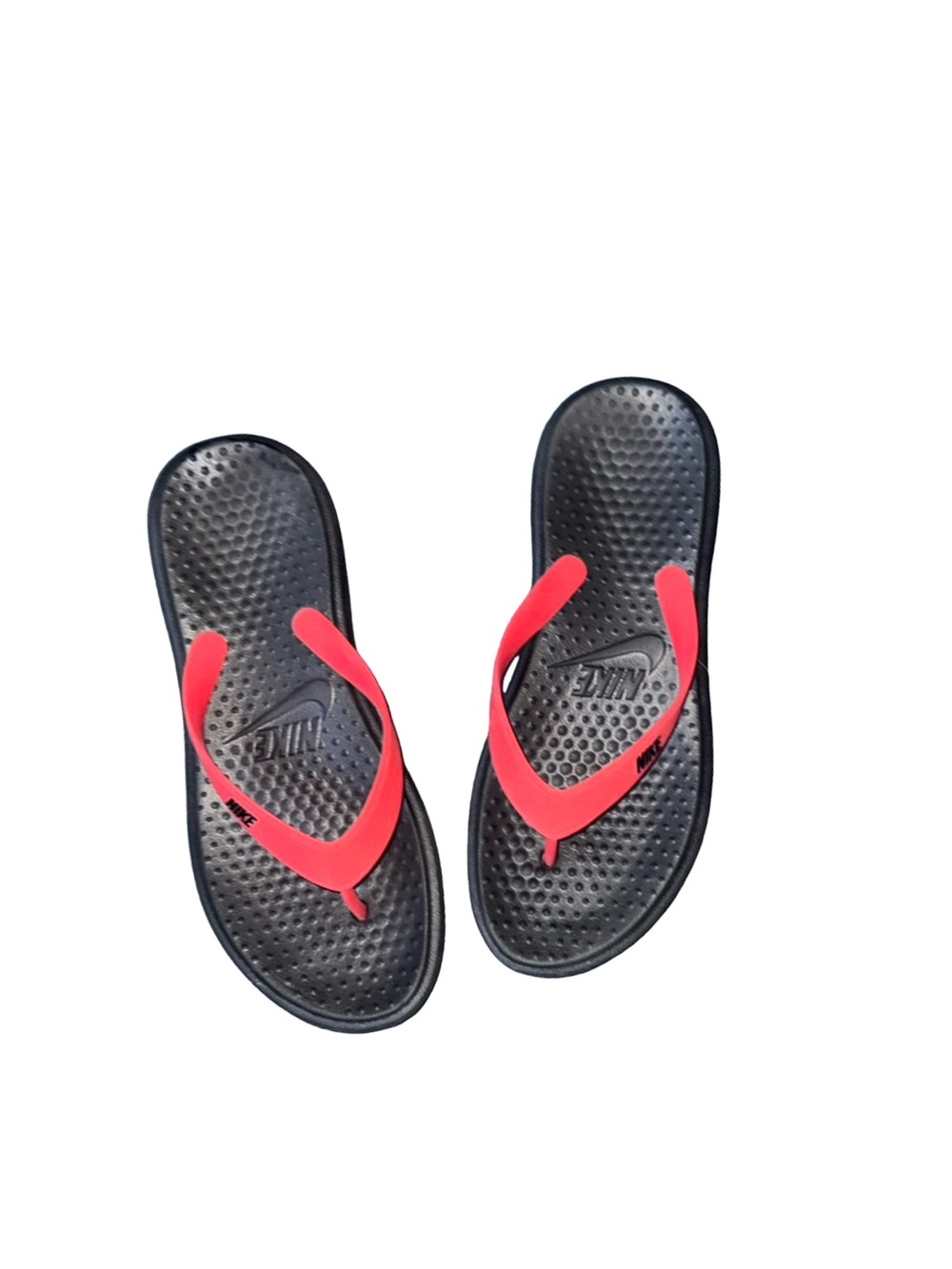 Men's Nike Solay Thong Sandals in red and black size 12